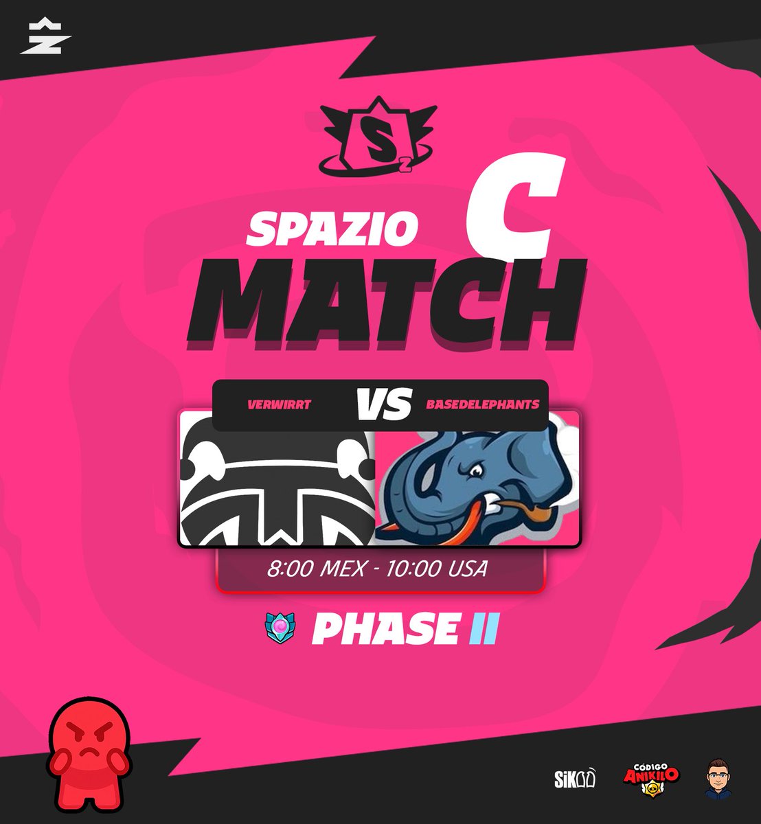 👽 Match Day - Phase II

The Group C showdown has arrived!
This time it’s <a href="/VerwirrtGaming/">Verwirrt? Gaming</a> vs <a href="/BasedElephants_/">BasedElephants</a> battling for the final spot in the next stage. One will rise. One will fall. But only one will be crowned Winner C.

🟥 - Match C - 🟥
⚔️ | <a href="/VerwirrtGaming/">Verwirrt? Gaming</a> 🆚