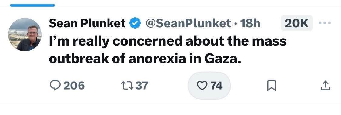 sayitloudDoc's tweet image. Sean Plunket, what the actual hell is wrong with you? You disgrace journalism. How dare you mock starving people with a throwaway line like that? Absolutely revolting.