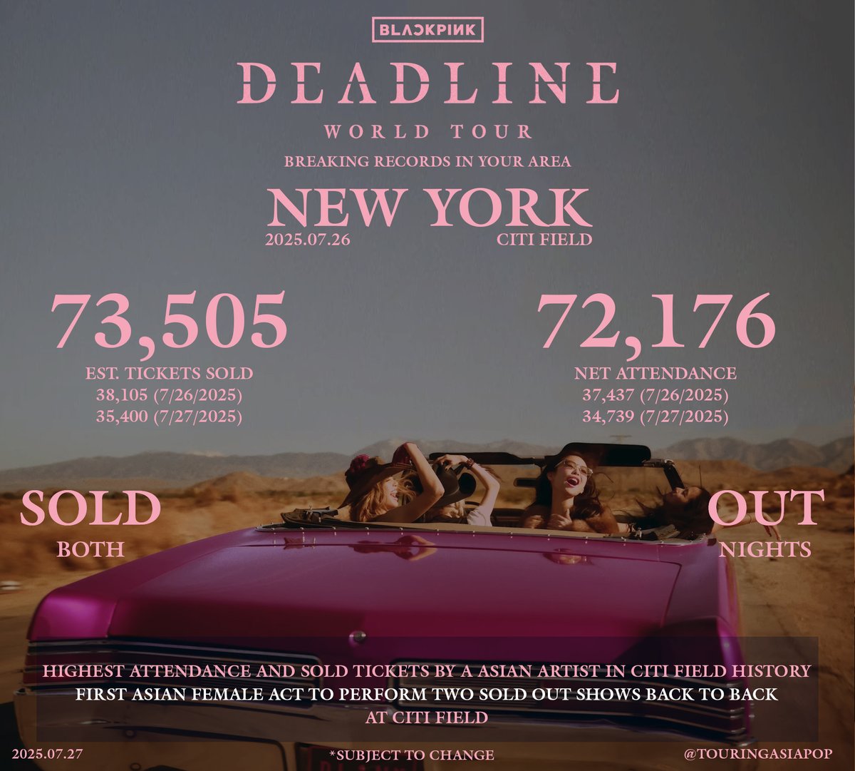 BLACKPINK DEADLINE WORLD TOUR @BLACKPINK 🇰🇷 🇺🇸 Queens, NY