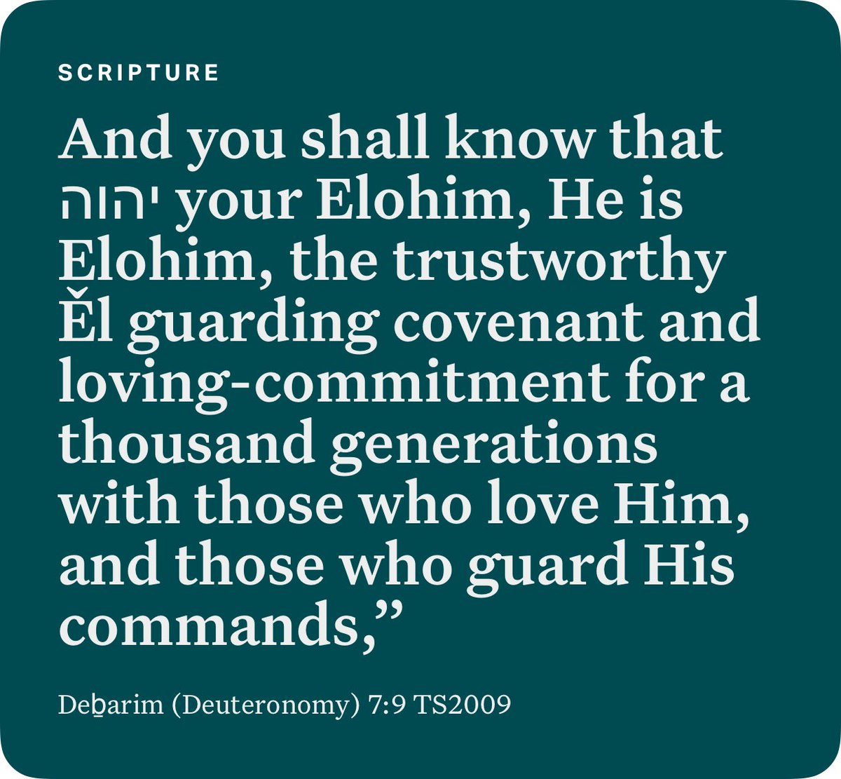 PColeman84's tweet image. Deแธarim (Deuteronomy) 7:9 TS2009 bible.com/bible/316/deu.โฆ