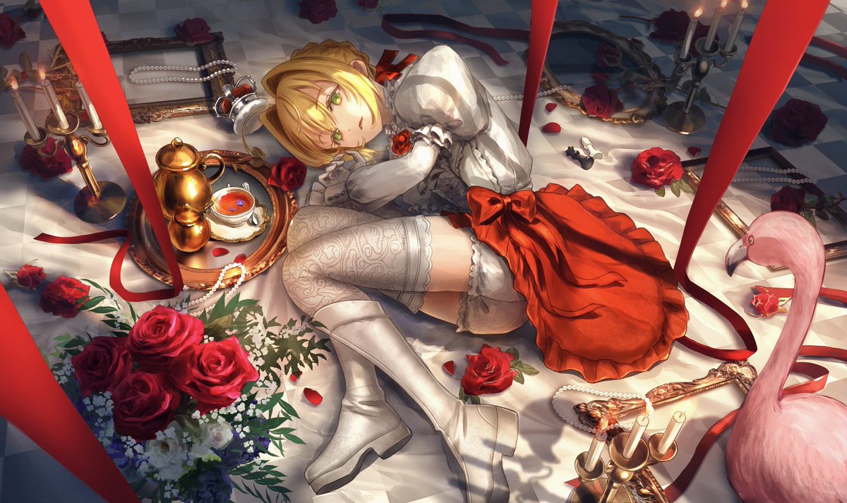 fuyu700801's tweet image. ワダアルコ展衣装のネロちゃま🌹👑✨
  #FGO