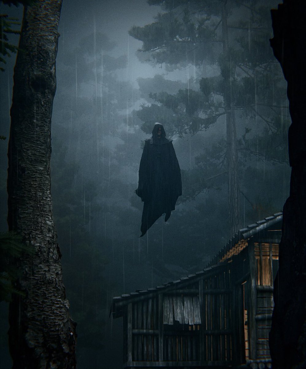 mattiaslind93's tweet image. 🔶Another creepy doodle, a bit painterly. House is from BlenderKit and trees from Botaniq