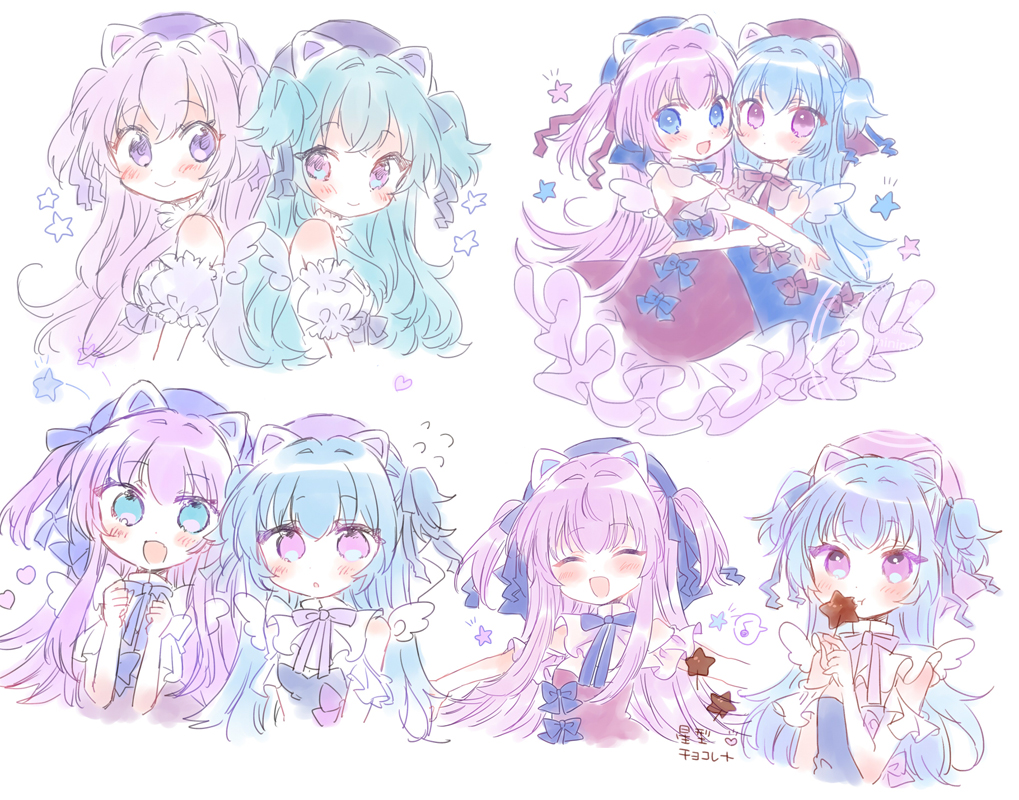 minipokatan's tweet image. ふたごてんしのスターキャット、みねり(姉)&れいる(妹)です!
普段は星の国で星を集めるおしごとをしてますがたまに下界に遊びに行ったりします👼👼
衣装はアレンジして頂いてもお好きな衣装を着せて頂いても何でも大丈夫です♡♡ #うちの子チェンジタイム詳細