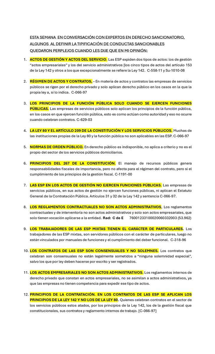 carlosateho's tweet image. Unas opiniones que le expresé a expertos en derecho sancionatorio penal-administrativo, basicas para tipificar unas conductas sancionables.