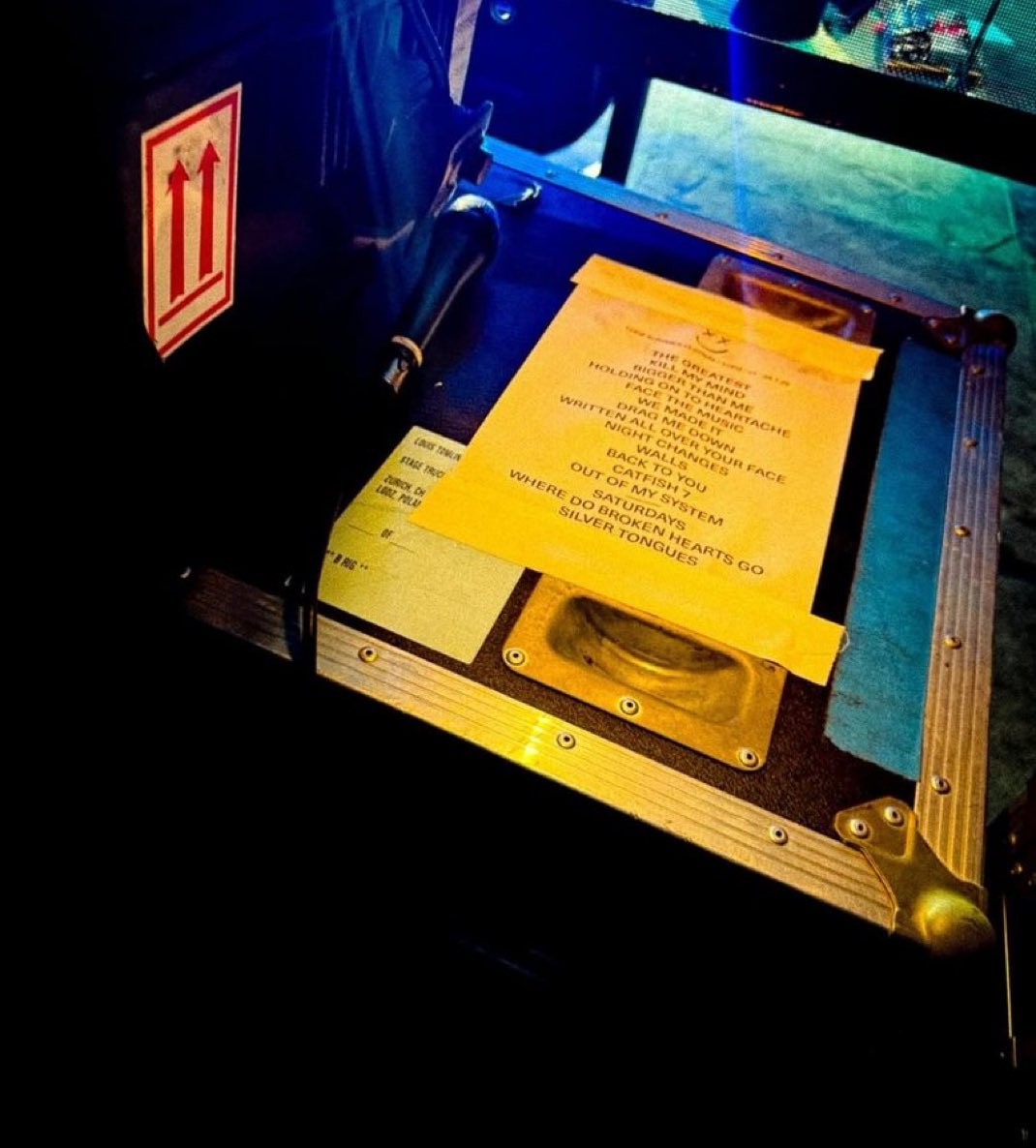 AOTVOnTour's tweet image. Krystle shared the Setlist from yesterday on her Instagram!