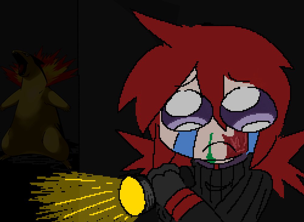 BurnedFragments's tweet image. #bloodonmtsilver THE BADGER IS SCARING MEEE!!!! YES THIS IS JOKE ART.