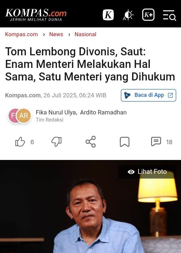 Tom Lembong divonis. Padahal yang melakukan Enam menteri tapi cuma satu yang dihukum.
Kenapa????

*Inilah kenapa harus tolak RUU Kejaksaan.
Kalau kewenangan makin besar tapi tanpa kontrol,
yang ditindak bukan yang paling salah tapi yang paling SENDIRIAN.