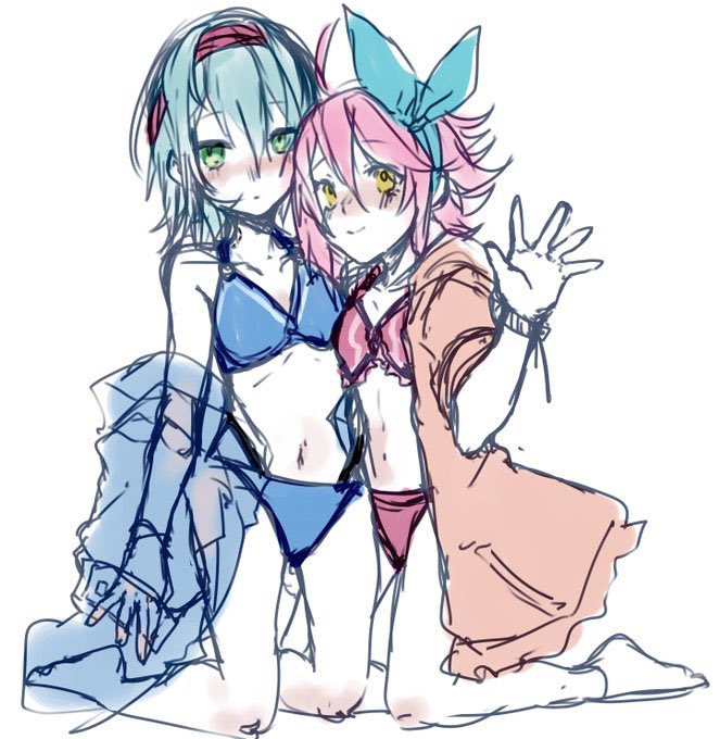 h_yo_no's tweet image. 一生擦りまくってる夏の自カプでも置いとくか