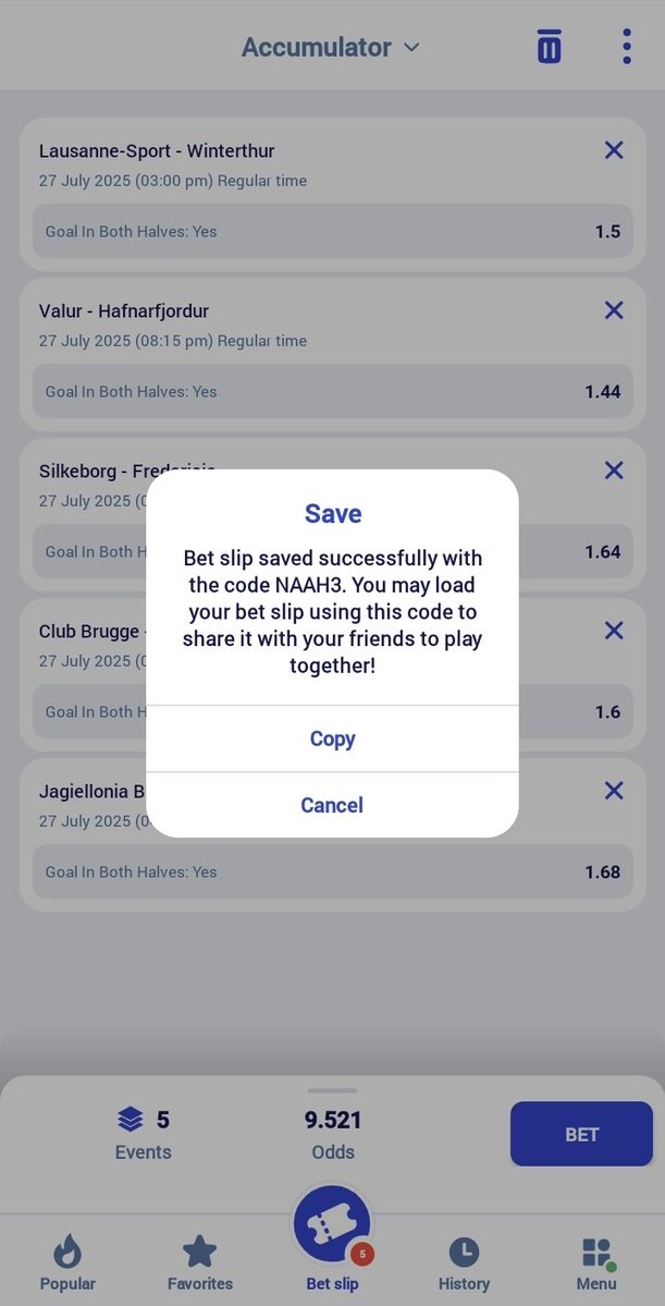 BettingTipsMan's tweet image. 10 odds on @PariPesaNigeria
*Goal In Both Halves*
Booking code: NAAH3
Register here ➡️ paripesa.bet/btipsman01
Use promocode 'BTIPSMAN01