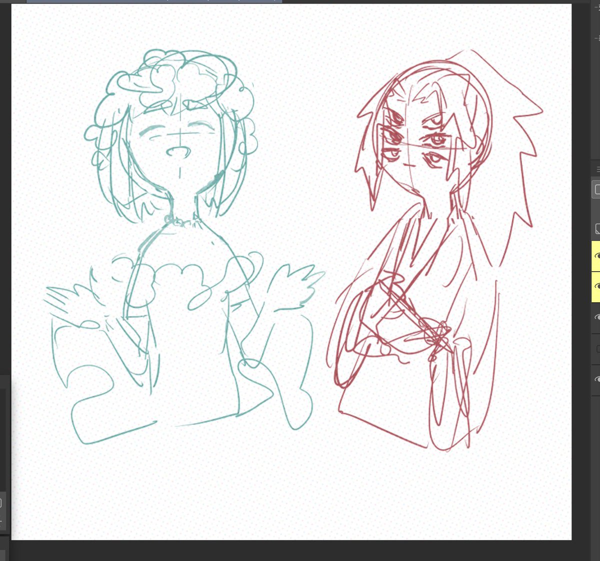 human_to_ghost's tweet image. ちょっとだいぶ恥ずかしいのですが⋯、2020年に描いたこの組み合わせ10枚ほど残ってた。