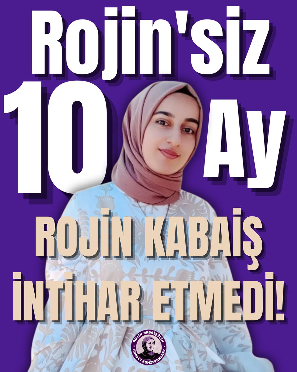 Rojin Kabaiş’in şüpheli ölümünün üzerinden tam 10 ay geçti. 10 aydır deliller incelemiyor ve etkin bir soruşturma yürütülmüyor.

Rojin’in şüpheli ölümünün aydınlatılması için adalet mücadelemizi büyütüyoruz.

Gerçek adaleti sağlamak için #RojineNeOldu demekten vazgeçmeyeceğiz!