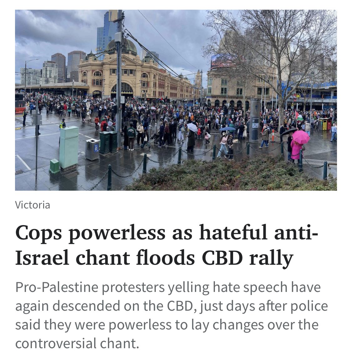 danpakko's tweet image. “Death to the IDF” is positively life affirming speech to Palestinians being shot & starved in Gaza, you arsehole Israel apologists at the Herald-Sun
