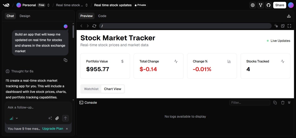 ChristInyene's tweet image. Built a finance app to track updates on stocks and shares in the stock exchange market. I used V.o-a no code tool to do this, and it was seamless. @alx_africa ##ALX_AiSK