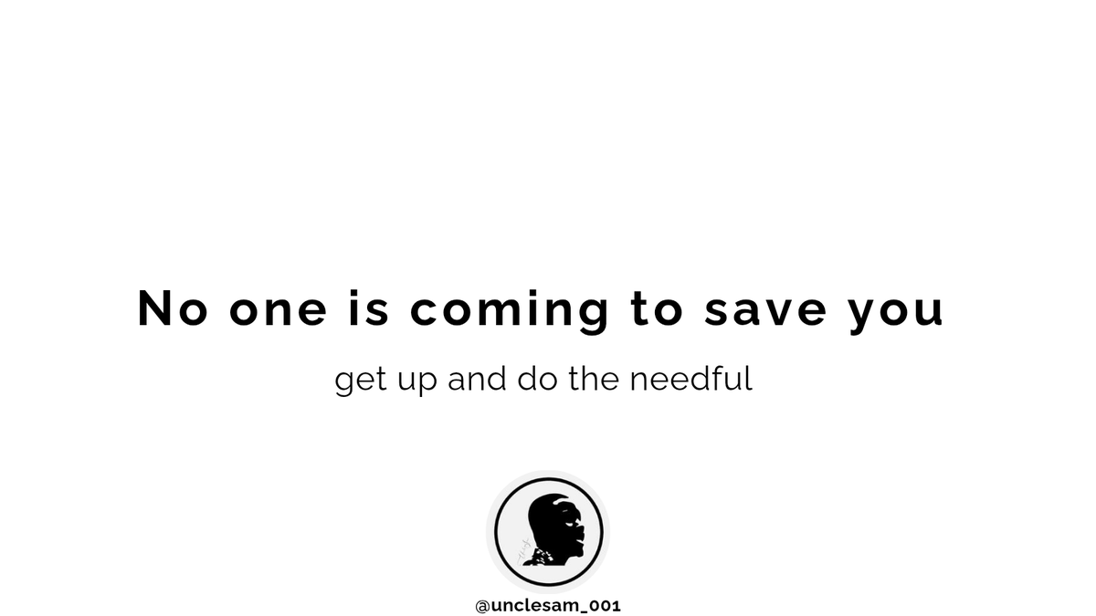 unclesam_001's tweet image. no one is coming to save you.
the sooner you realize this, the better.
I was once jobless and nearly gave up on the space.
nothing seemed to work. no one was clapping. I nearly lost confidence in myself.
but I kept praying. showing up. posting. applying for jobs and all.
and…