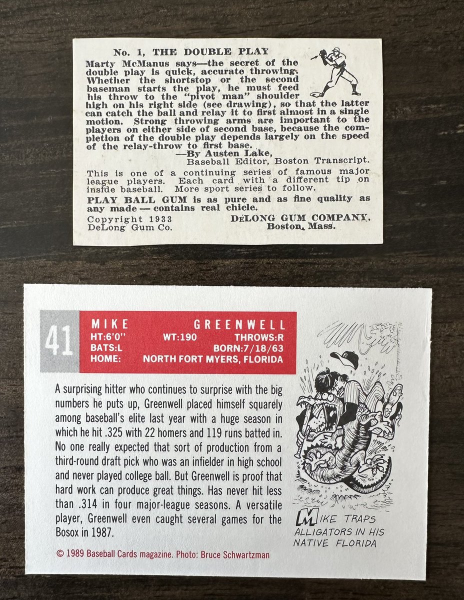 A big thank you <a href="/AndyGreen60/">Andy Green</a> for the DeLong Mc Manus plus the added freebie of a Gator card from Baseball Cards Magazine!! This is part of <a href="/ngtcollectibles/">Nathan</a> #freecard Sunday morning thread!!!
