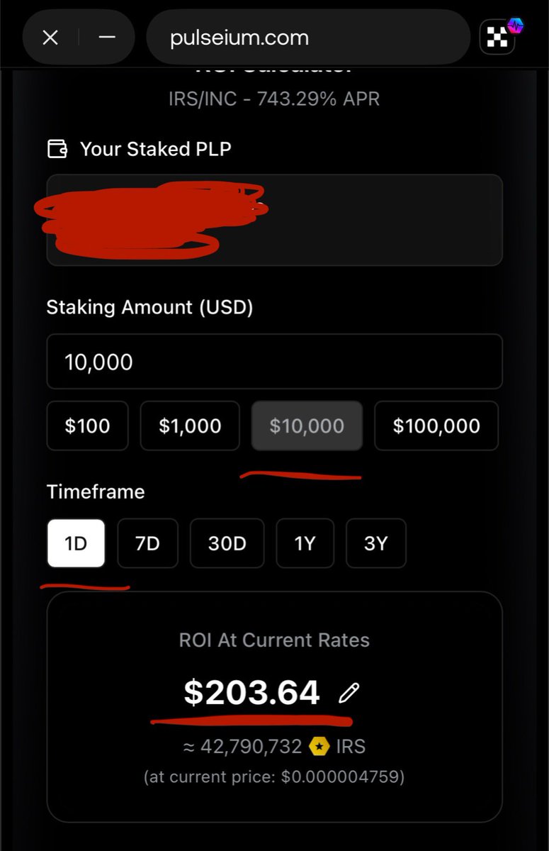 zachrypto's tweet image. Create a $10,000 @pulseium liquidity pool with $IRS & $INC
You will earn over $200 per day in yield
Plus, your LP will be earning $INC rewards from holding the $IRS in your LP
So basically you're getting LP fees on STEROIDS since you're constantly earning more $IRS and $INC as…