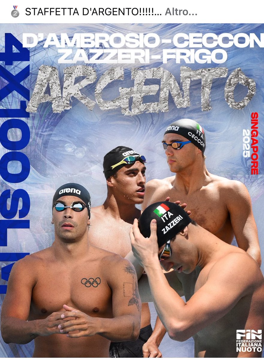 cespyspanish's tweet image. Staffetta pazzesca! 🥈🥈🥈🥈
#Singapore2025