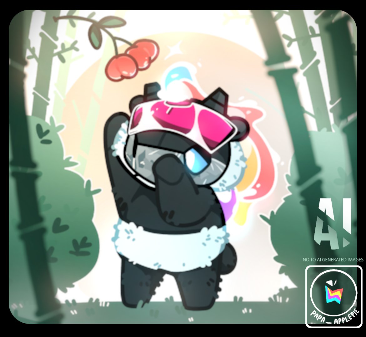 Papa_ApplePie's tweet image. I was bored, and doodled a Panda Lighthawk reaching for some peachbums.