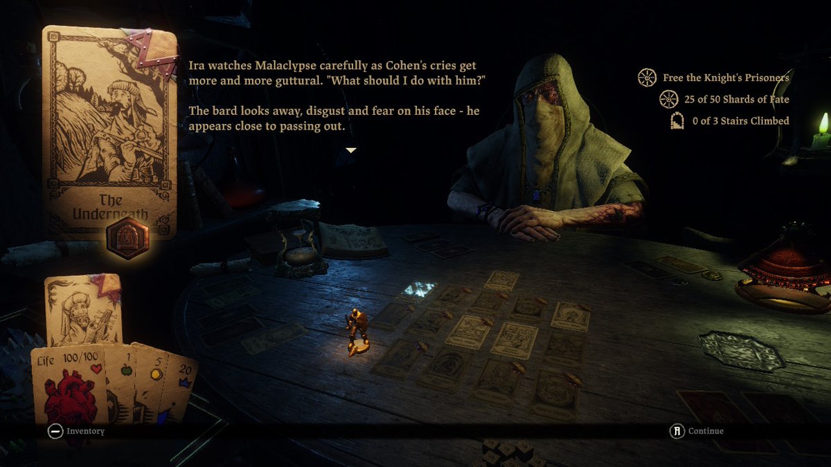 Qualbert1's tweet image. I've been utterly obsessed with Hand of Fate 2 over the last few days. Wish I'd played it sooner!
The writing is superb - feels like I'm playing a D&D campaign with a deck of cards. Such a unique take on the deckbuilder genre.