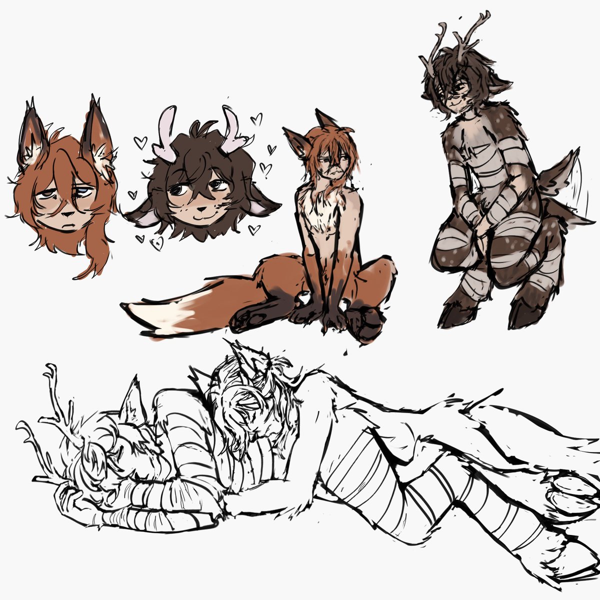 acatalipsa's tweet image. Deerzai and foxchuu to cure my soul #soukoku