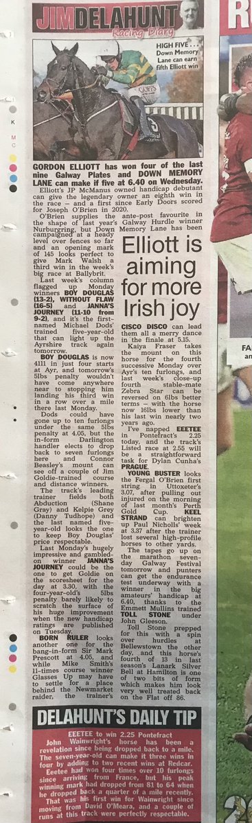 JimDelahunt's tweet image. Today’s 🏇Diary ⁦@ScottishSun⁩ on Sunday