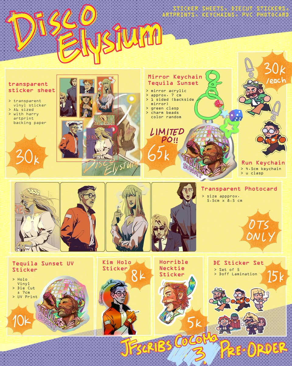 JFscribs PO for #COCOMA3 (1/3)

🗓️ PO tutup 3 Augustus
🛒 Pickup &amp; MAIL ORDER
🪩OC Zine, Dungeon Meshi, Conclave, Witch Hat Atelier, Yakuza, Disco Elysium, TF2, Bloodborne, Golden Kamuy, Pandora Hearts, Traditional Comm

🔗PO HERE: bit.ly/44QSwXY

#COCOMA3CATALOGUE