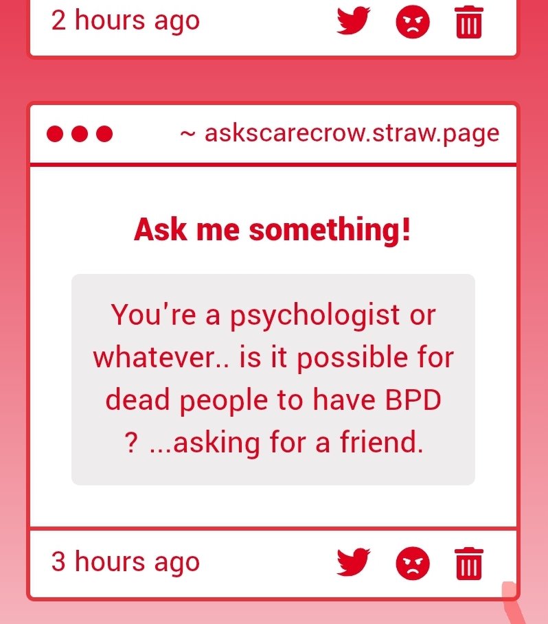 ToymaSam's tweet image. Remy i know its you. Well, BPD is as its name says it, a personality disorder. And even if you are in a weird state between alive and dead (in body) you are still a social being. And can still have BPD.