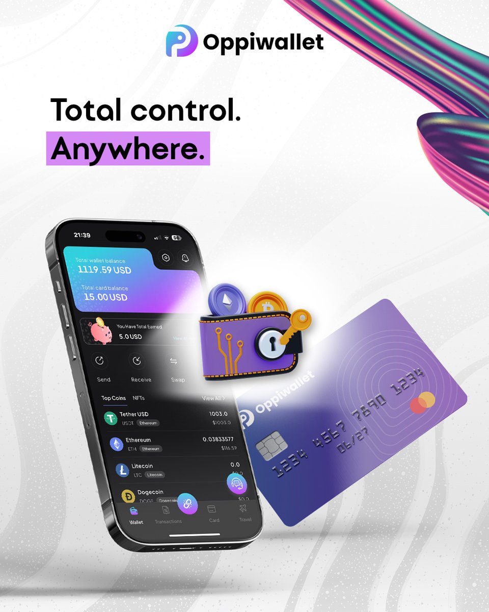 walletoppi's tweet image. Crypto freedom in your pocket 🔓🌴

With Oppi’s self-custody wallet + physical card combo, you control it all.

Spend smart, move fast, stay secure.

#OppiWallet #FreedomToSpend #CryptoCard