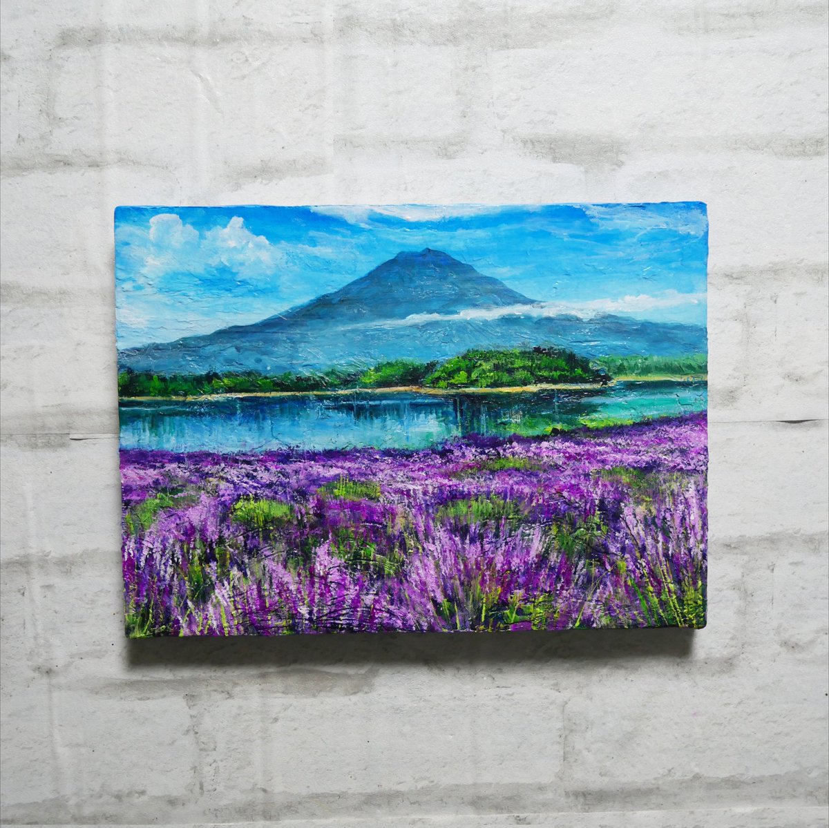 洋画　原画　工芸作品　芸術作品　絵画　一点物　油彩画　【二上山のリフレ】自作の絵 洋画 原画 工芸作品 芸術作品 絵画 一点物 油彩画 【二上山の