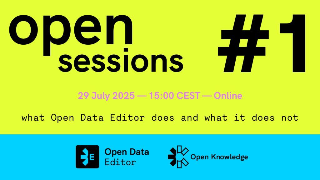 OKFN's tweet image. 📢 Last chance to register!
Tomorrow is Open Sessions #1 — don’t miss the opportunity to connect with the global open knowledge community to discuss the main features of the #OpenDataEditor.
🔗Register now! buff.ly/bhDwHmv
#OpenData #TheTechWeWant