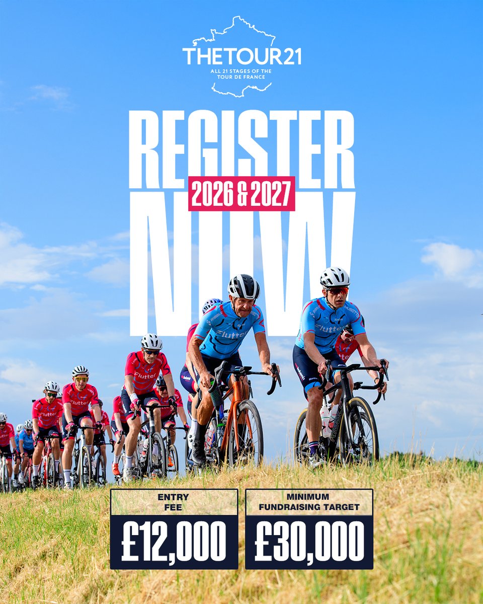 The Tour 21 (@thetour21) on Twitter photo ๐ดโโ๏ธ๐ Been watching the Tour de France final stage and thinking "I wish that was me"? It can be you. Ride the same iconic route and be part of something unforgettable.
Join the 2026 team alongside other riders already signed up. Register your interest now: thetour21.co.uk/#interestform ๐ดโโ๏ธ๐ Been watching the Tour de France final stage and thinking "I wish that was me"? It can be you. Ride the same iconic route and be part of something unforgettable.
Join the 2026 team alongside other riders already signed up. Register your interest now: thetour21.co.uk/#interestform
