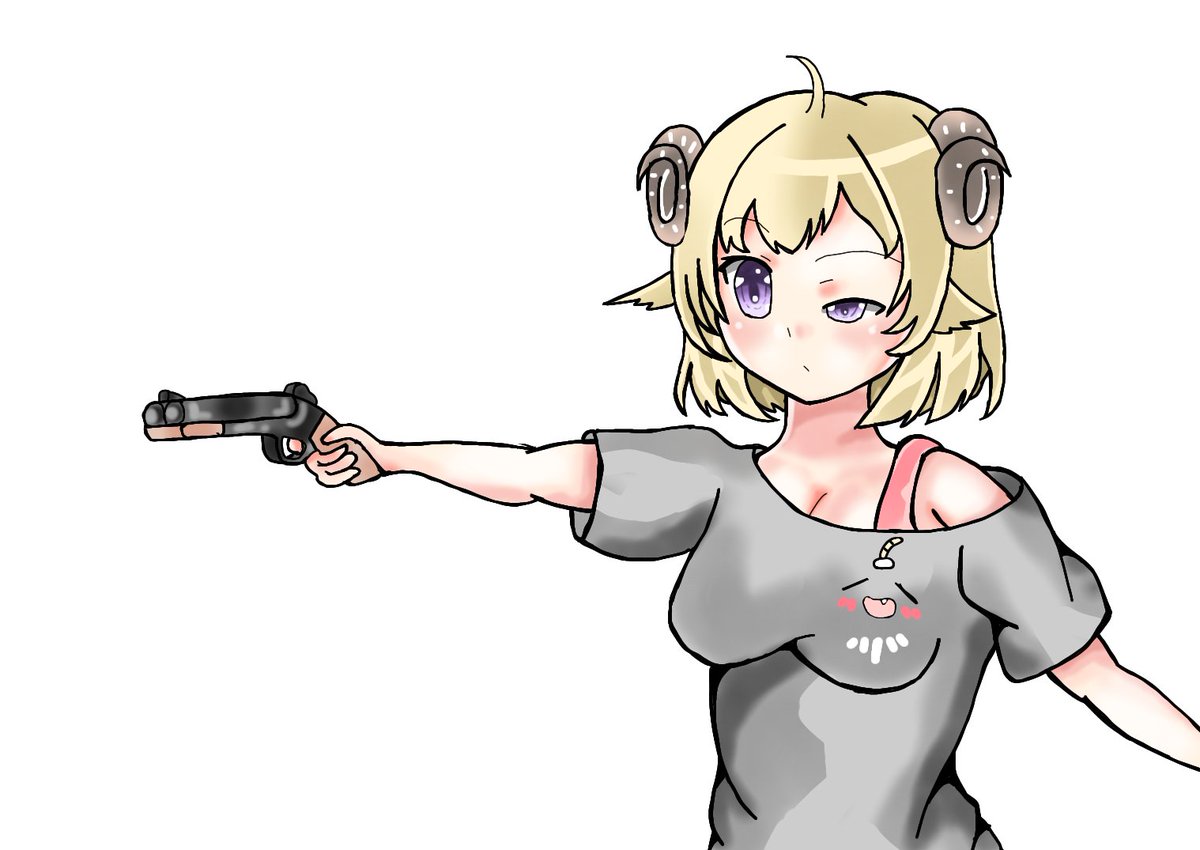 siroG17Gen4's tweet image. ベーシックショットガンわためぇバージョン。
#つのまきあーと
