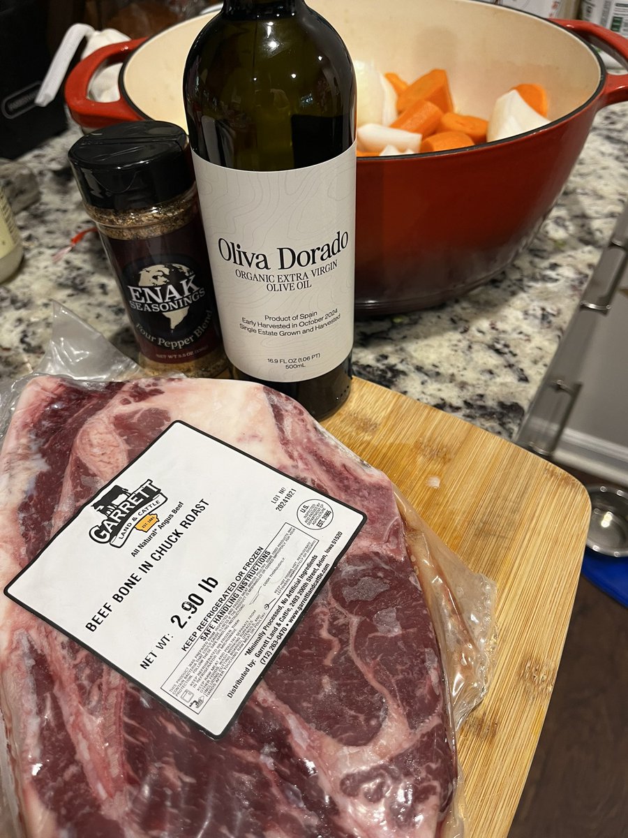 Slow cooked chuck roast with potatoes, carrots, and onions is the ultimate Sunday lunch.