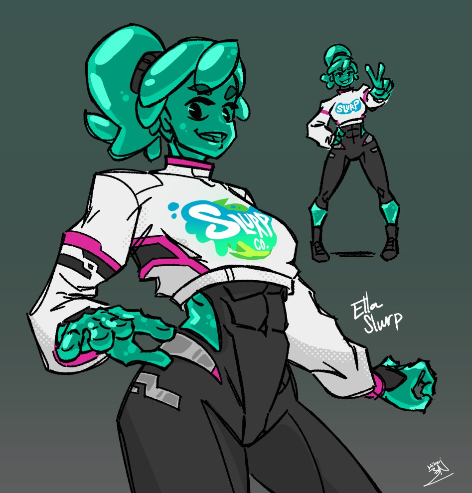 HikariZ3N's tweet image. drew Ella slurp, 
thought her design was fun
#FortniteArt