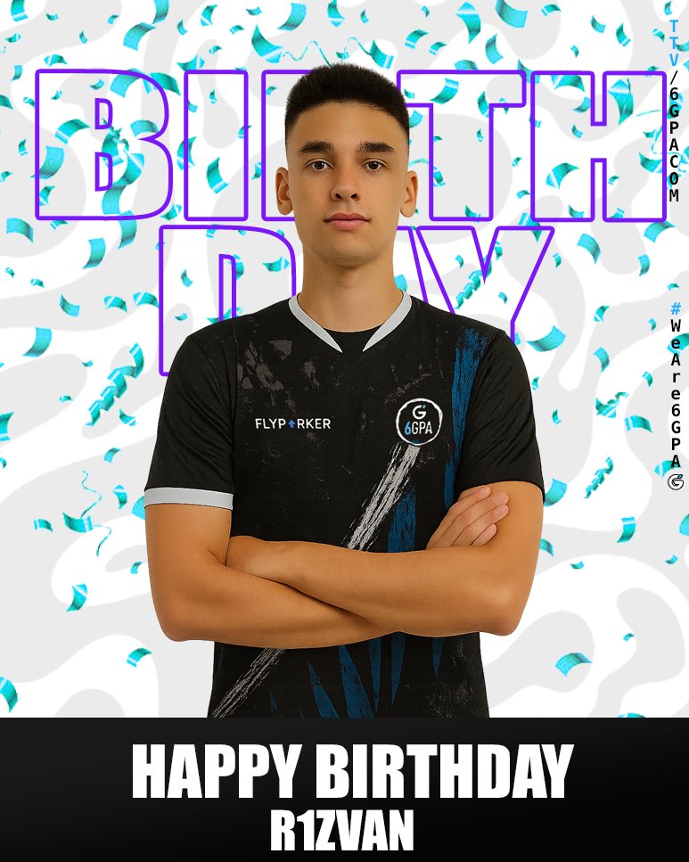 🎉 Happy Birthday, <a href="/r1zvaNval/">r1zvaN</a> ! 🎂

Das gesamte 6GPA Team wünscht dir alles Gute zum Geburtstag viel Erfolg, Gesundheit und jede Menge Wins im neuen Lebensjahr! 🫶💪 

#6GPA #Birthday #GermanEsports