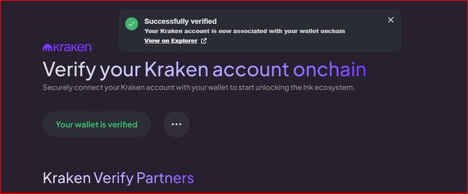 KRAKEN x INK UPDATE: $INK AIRDROP GUIDE (OFFICIAL) 🚨

🔹 STEP 1: Go to 👉 inkonchain.com/verify
🔹 STEP 2: Connect your EVM wallet (same one used for Ink tasks)
🔹 STEP 3: Log in with your verified Kraken account