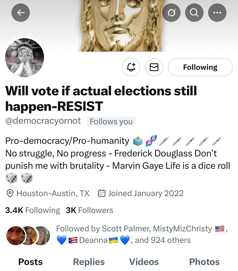 Sinfulskin (@sinfulskin2) on Twitter photo FAM, Another Great Resister Account for you to check out. Please follow if you can. โฆ<a href="/democracyornot/">Will vote if actual elections still happen-RESIST</a>โฉ
๐บ๐ธ๐๐๐๐พโ๏ธ๐พ FAM, Another Great Resister Account for you to check out. Please follow if you can. โฆ<a href="/democracyornot/">Will vote if actual elections still happen-RESIST</a>โฉ
๐บ๐ธ๐๐๐๐พโ๏ธ๐พ