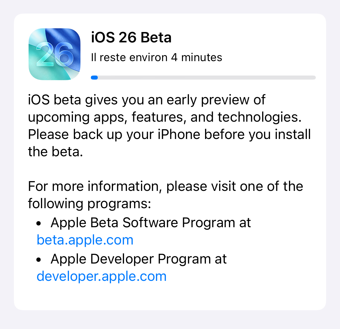 Apple_Geek_Actu's tweet image. ✨ Maintenant que la Public Beta d&apos;iOS 26 est disponible, je vais enfin la tester sur mon iPhone 15 Pro

Sauvegarde de mon iPhone faite au cas où😄