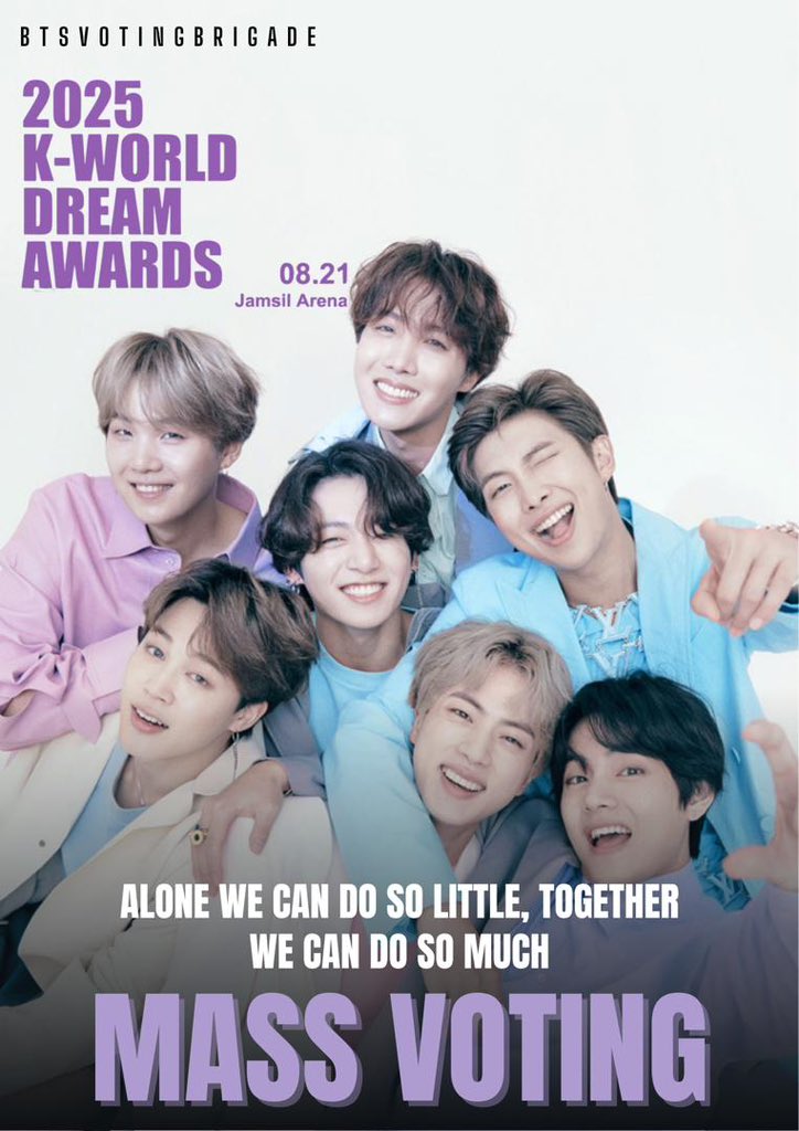 votingbrigade's tweet image. MASS VOTING PARTY 🚨🚨
Mass voting starts now, we cannot lose this voting. Drop your votes now ! Spread this voting, inform all your co-army.
Just 15 days left ⚠️
Trend ➝ 🌎
ARMU UNITY FOR BTS
BVB Referral code: 107724195561706050057
🗳️ bit.ly/3GRjBAZ
Rts!