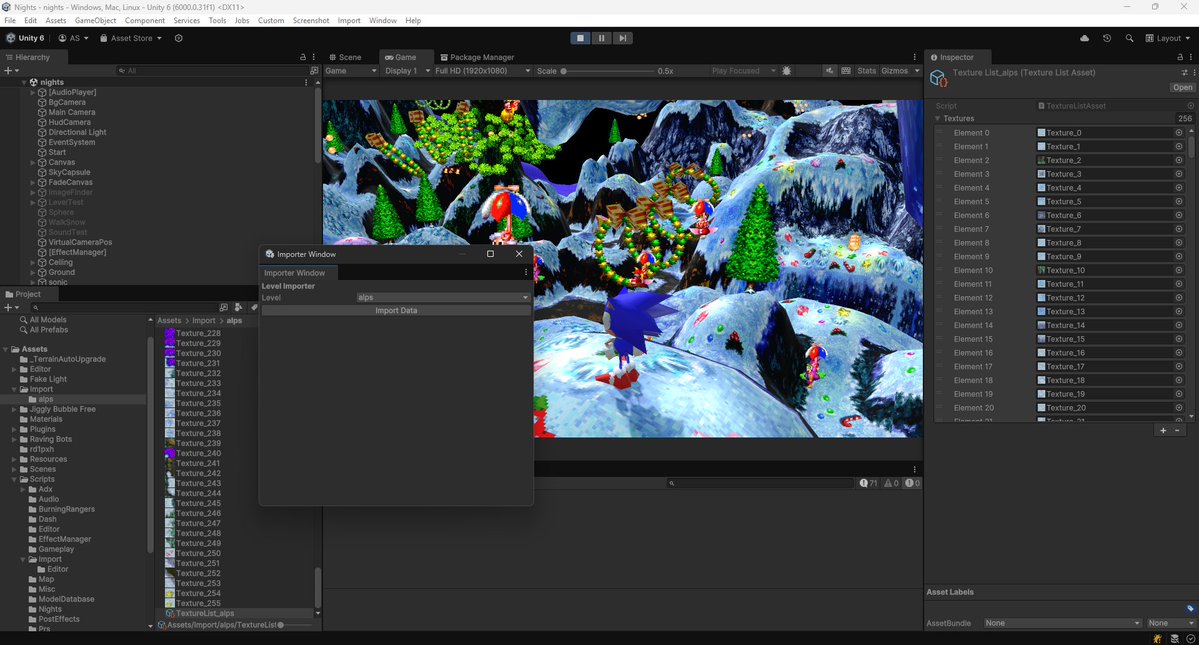 andreasscholl09's tweet image. I decided to change the asset importing workflow for the #SonicIntoDreams tribute demo.
Before i was creating all the assets from the Sega Saturn binary data at runtime. However that slows down the whole dev process and i like to test quickly. 
I will write asset importers now.😅