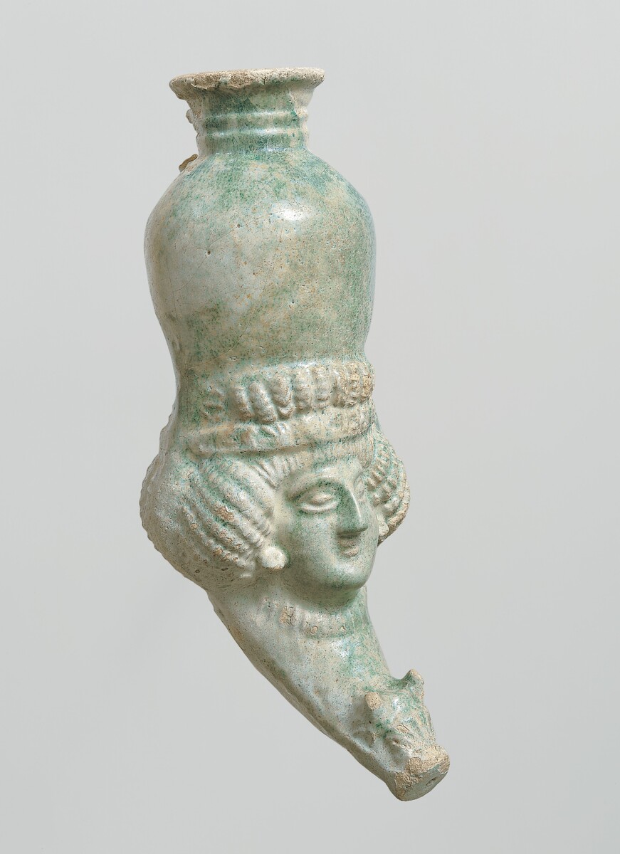 met_ancientart's tweet image. Rhyton with female head #artbots #themet