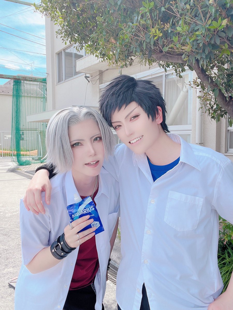 temperature_39's tweet image. コスプレ遅報！REBORN！！！！
山本と獄寺で夏撮影してきた🌻✌
学校生活満喫しまくり～～っ❤️‍🔥