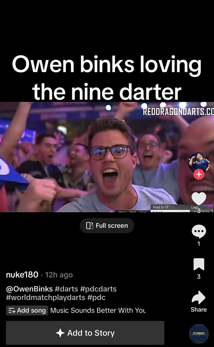 I enjoy a 9 darter as much as the next person but I just want to confirm this wasn’t me in the crowd… So please stop tagging me, thanks x