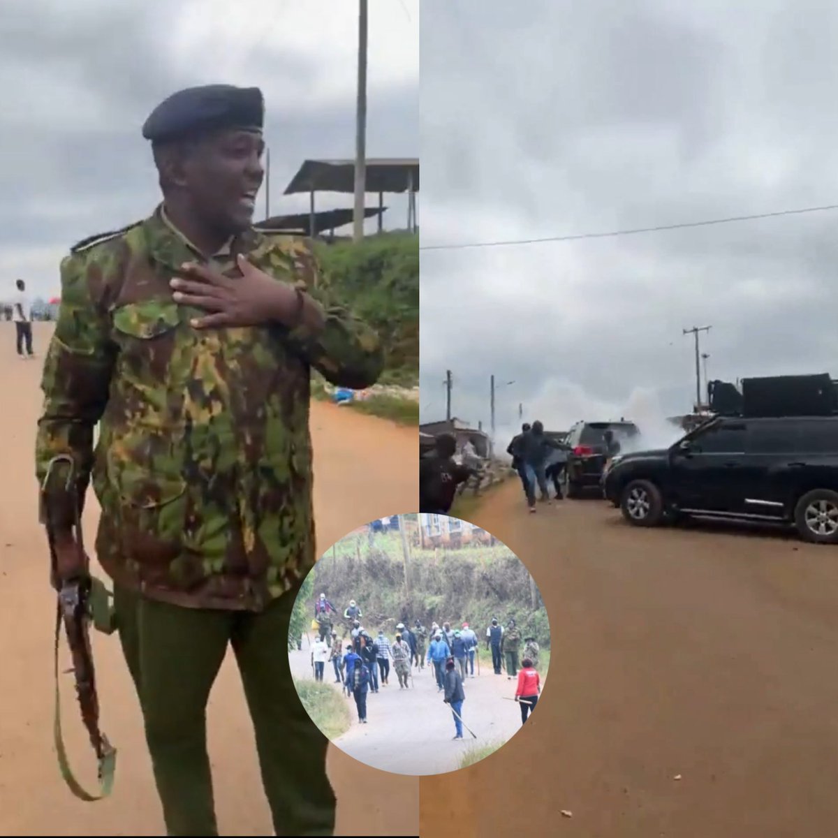 Police and goons join forces to teargas and shoot at opposition leaders led by Senator Methu in Murang’a
