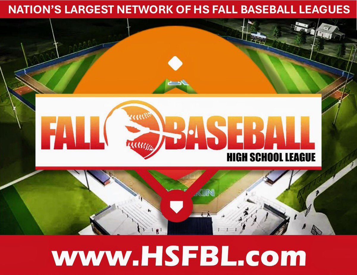 📢 Registration is OPEN for the 2025 High School Fall Baseball League → HSFBL.com

→ 1 week to save! 
Save $30 when registered by Aug 4th!

⚾ Open to 2026–2029 grads
⚾ Sign up as an Individual, Group of 5+, or a Full Team
🌎 Leagues available in 10 states