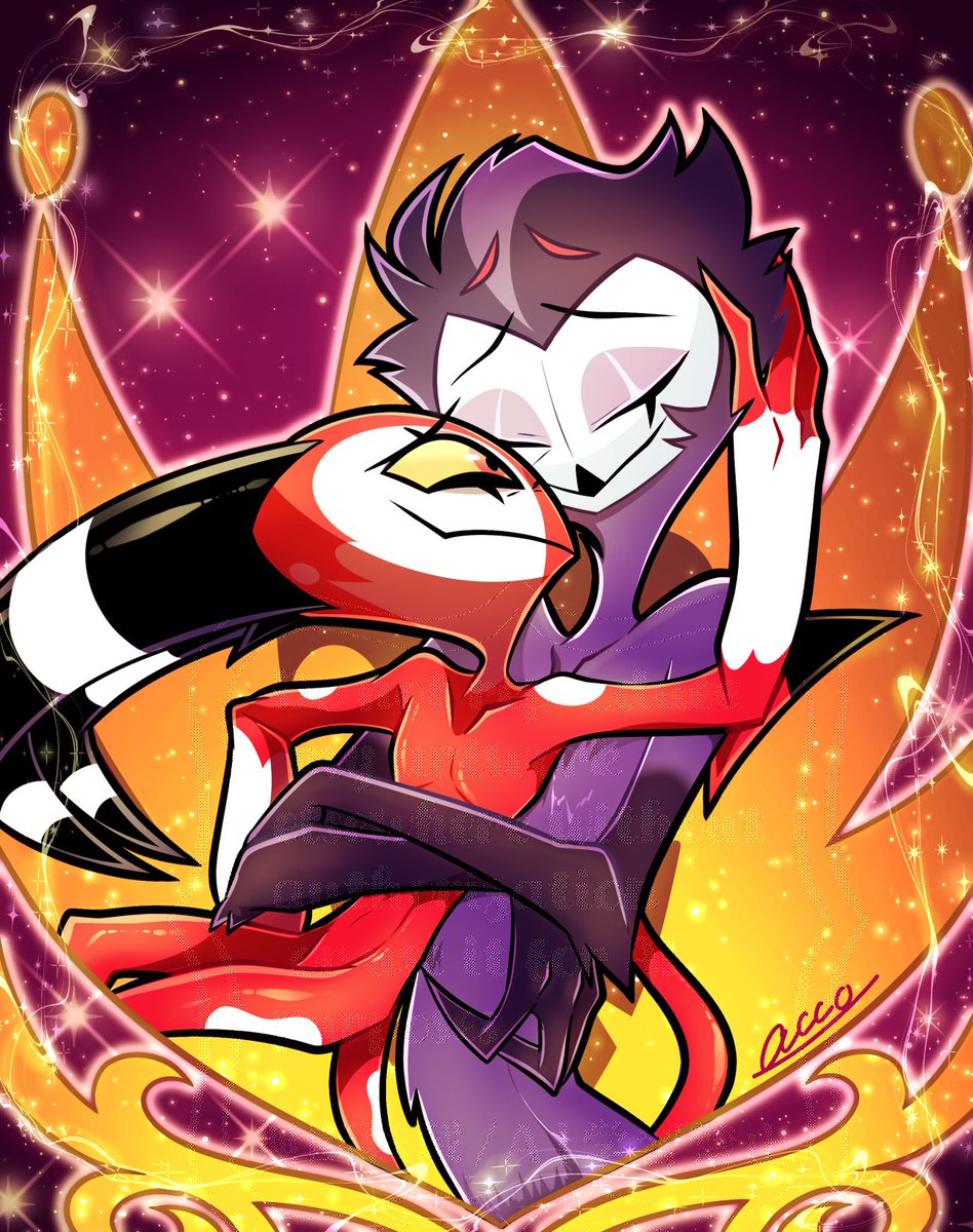 AskR_stbl's tweet image. The Stolitz coat of arms looks like Stolas embracing Blitz💕