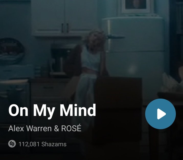 RoseIndiaUpdate's tweet image. 'On My Mind' has now surpassed 112K+ Shazams
- It remains ROSÉ 's 8th song to do so
#Alex_ROSÉ_OnMyMind #ROSÉ @numberoneHQ