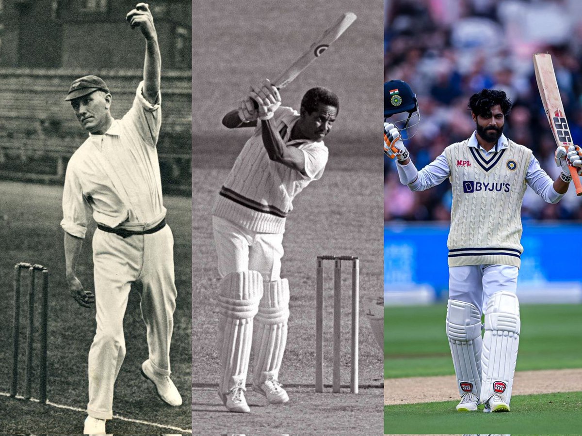 Shebas_10dulkar's tweet image. In 148 years of Test Cricket
Only 3 Players with 1000 runs + 30 wickets in Visiting Countries
Wilfred Rhodes in AUS
Garry Sobers in ENG
Ravindra Jadeja in ENG*
#ENGvsIND