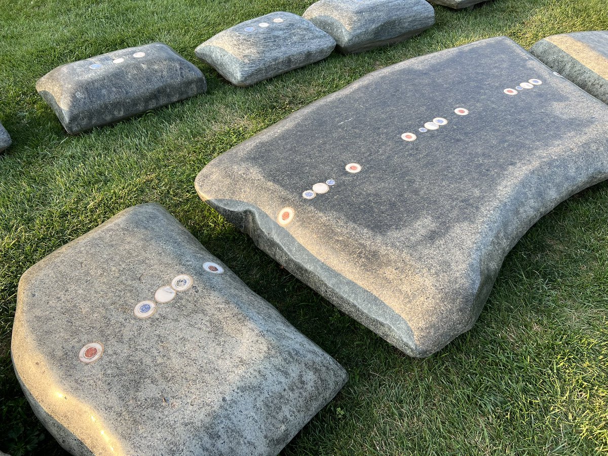 dajmeyer's tweet image. .@DrJoelNMyers Sundial, sculpted by Mark Mennin, at the @PennState Arboretum: