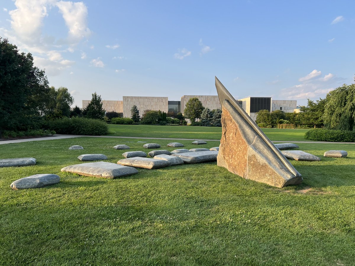 dajmeyer's tweet image. .@DrJoelNMyers Sundial, sculpted by Mark Mennin, at the @PennState Arboretum: